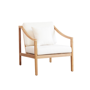 Modern Solid Teak Wood <b>Comfortable</b> Outdoor Garden Lounge Chair Waterproof Cushion Patio <b>Armchair</b> for Restaurant Resort Villa Use - Product Image 2