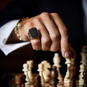 Chaîne de Monaco en or véritable massif Bague Nero Bijoux plaqués or Bague Moissanite en or jaune pour hommes Bijoux de mode - Product Image 4