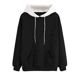 เสื้อกันหนาวผ้าย้อมสีพื้นทำจากผ้าโพลีเอสเตอร์/ ผ้าฝ้ายแบบลำลองทรงสลิมฟิตสไตล์ฮิปฮอป - Product Image 3