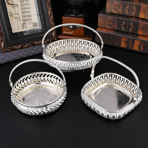 Plateau de service rond décoratif en métal avec poignée pour gâteau, dessert, table à manger, décoration de la maison, cadeau, hôtel, restaurant, plateau de présentation ProX - Product Image 3