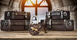 Lion Engraved Brass <b>Padlock</b> Golden Antique-Inspired Smart Lock with Working Keys Functional Security Device - Product Image 2