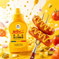 Moutarde jaune américaine classique, goût acidulé vif avec une douce chaleur de moutarde, texture dorée soyeuse et onctueuse.