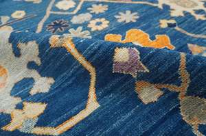 Tapis et carpettes de haute qualité en laine pure tissée à la main, laine filée à la main, design Ushak, antidérapant, lavable, pour le sol de la maison - Product Image 4