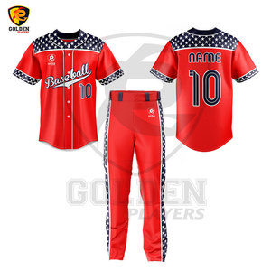 Prix de gros Logo personnalisé pas cher hommes s vierge maille bouton complet Baseball uniforme maillot Set Top Softball uniformes conceptions - Product Image 2