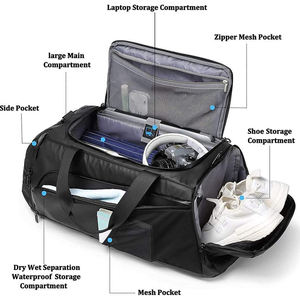 Pakistan Made New Arrival Wholesale Custom Logo <b>Overnight</b> Weekend Sports Gym <b>Bag</b> Waterproof Carry on Genuine <b>Leather</b> Duffel <b>Bag</b> - Product Image 5