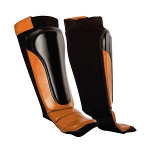 Protège-tibia rembourré noir en phase avec offre de logo personnalisé protège-jambes professionnel Muay Thai protège-tibia de boxe MMA - Product Image 3