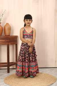 Shoryam Fashion, vêtements traditionnels indiens pour enfants, ensemble ethnique de fête Lehenga Choli imprimé numérique, longueur au sol, pour filles de 2 à 8 ans - Product Image 2