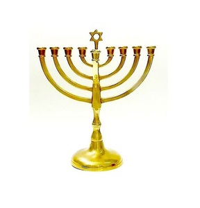 Modern <b>Decorative</b> Customized Jewish Metal Antique Menorah Candelabra <b>Retro</b> Tall Candle Holder for Home <b>Decoration</b> Lowest Price - Product Image 1