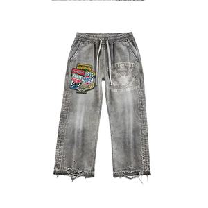 ชุดวอร์มวินเทจสไตล์ย้อมสีแบบแอซิดวอช แต่งลายปัก ยูนิเซ็กซ์ ทรงโอเวอร์ไซส์ ผ้าคอตตอนหนานุ่ม เป็นมิตรกับสิ่งแวดล้อม พร้อมซิปประดับคริสตัล - Product Image 6