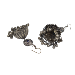 Fancy Stud Style <b>Jhumka</b> <b>Silver</b> Look Alike Earring Jewelry for Women and Girls at Wholesale Price in India - Product Image 2