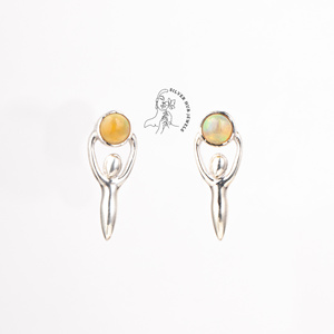 Boucles d'oreilles en argent sterling 925 avec pierres précieuses naturelles, opale éthiopienne, bijoux fins pour filles, fournisseur en gros ODM - Product Image 1