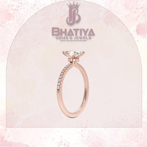 Marquise personnalisée classique caché Halo diamant bague de fiançailles 14K/18K or Moissanite bague pour femmes fabricant de bijoux fins - Product Image 4