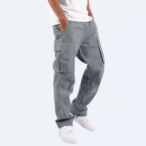 Pantalon cargo pour homme, style hip-hop, ample, multi-poches, logo personnalisé, coupe de sport, polyester - Product Image 3