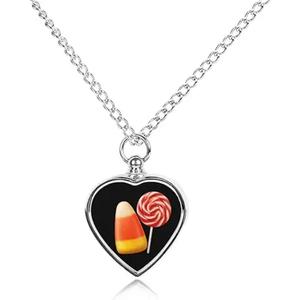 Collar de urna de corazón de cremación, colgante conmemorativo Vintage de acero inoxidable para cenizas, recuerdo de corazón, regalo de joyería de la India - Product Image 2