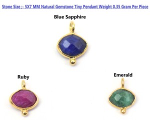 ทำด้วยมือชุบทอง18K ทองเหลืองอัญมณีธรรมชาติรูปทรงมาร์คีสตัดเหลี่ยมเพชรพลอยจุดเดียวจี้เสน่ห์เล็กๆ - Product Image 2