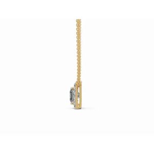 Pendentif élégant en diamant de laboratoire de type princesse, halo de royauté, 1,031 ct, or 9 KT, 14 KT, 18 KT, bijoux en gros, OEM, B2B, export - Product Image 3