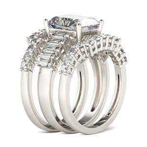 Ensemble de bagues de mariage Jeulia en argent sterling à coupe radiante, 3 pièces - Product Image 3