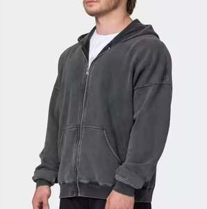 High Quality 100% Cotton Acid Wash Zip up <b>Hoodies</b> <b>Thermal</b> Stylish Full Zip Fully Customized US Vintage Wash Zipper <b>Hoodies</b> <b>Men</b> - Product Image 3