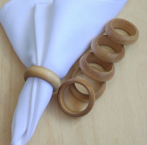 Trendy Unique Wooden Napkin Rings. Napkin Rings for <b>Table</b> Decor. Elegant Napkin Rings - Product Image 1