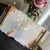 Plato de Resina Hecho a Mano con Esmalte de Color, Logotipo Personalizado, Diseño Artístico Duradero y Lujoso para el Hogar, Eventos, Bodas y Familia