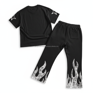 Ensemble T-shirt et jogging streetwear pour homme en coton de haute qualité, écologique, léger, avec pantalon de survêtement imprimé et motif dessin animé personnalisé - Product Image 2