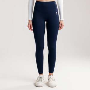 Leggings Swift Pulse Navy, coupe slim, pantalon de yoga, effet push-up, extensible, tricoté en Spandex et Nylon, taille 3XL, motif strass, logo à la taille - Product Image 1
