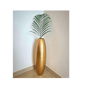 Handmade Shiny Polished Metal Flower <b>Vase</b> Decorative Handcrafted Metal Flower Pots for Party Wedding Event Decoration - Product Image 4