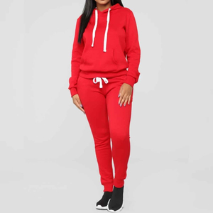 Conjunto Deportivo de 2 Piezas para Mujer, Sudadera con Estampado Personalizado, 100% Algodón Felpa, Corte Regular, Tejido Transpirable con Capucha - Product Image 4