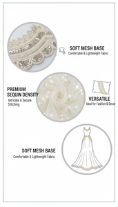 Encaje Bordado con Lentejuelas Ecológicas Exquisitas para Vestidos de Novia de Lujo, Eleva la Elegancia de tus Prendas con un Brillo Premium - Product Image 6