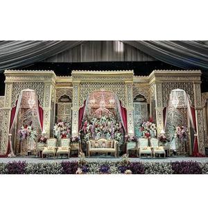 การตกแต่งเวทีแกรนด์วาลิมาสำหรับงานอีเว้นท์ราชวงศ์ในลอนดอนการตกแต่งฉากหลังเวทีแต่งงานธีมแกรนด์ราจวาดาเวทีดั้งเดิม - Product Image 1