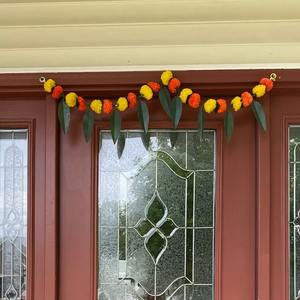 Marigold Mango Leaf Door Toran for Diwali Day of Dead Decorations Elegant Garland Wedding Pooja Items Handcrafted Art Bandarwal - Product Image 5