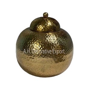 Jarrón Dorado de Última Moda para Decoración de Mesa, Diseño Nuevo, Macetas Metálicas con Tapa, Jarrones Decorativos Martillados para Dormitorio - Product Image 3