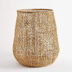 Paniers ronds multifonctionnels en jacinthe d'eau, paniers tissés, paniers à linge pour la décoration de la maison, de l'hôtel, du salon et de la chambre à coucher. - Product Image 3