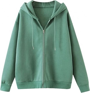 Sudadera con capucha informal para mujer, de algodón con cordón y dobladillo, para yoga, entrenamiento activo, deportes, recortada - Product Image 1