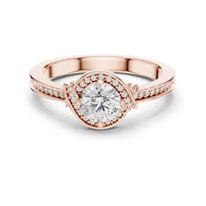 Bague en diamant de laboratoire rond brillant de 0,836 CT pour femmes, clarté VVS-VS EF, or 18 carats, 14 carats, 10 carats et argent 925, rose, jaune - Product Image 3