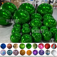 Grande boule miroir gonflable en PVC colorée de Noël pour extérieur, sphère miroir gonflable pour fêtes et événements