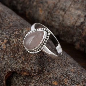 Anillo apilable hecho a mano delicado de Plata de Ley 925, venta al por mayor de fábrica, anillo de cuarzo rosa Natural, regalo de Navidad cristiano para mujer - Product Image 3