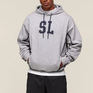 Sudadera con capucha bordada con letras personalizadas para hombre, sudadera deportiva de lana Premium, ropa de equipo atlética con tuberías en contraste y ropa de calle - Product Image 3