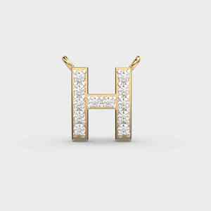 Colgantes y Dijes de Joyería Fina: Colgante de Diamante Hopeful H con Moissanita Auténtica, Joyería Hip Hop para Hombre, Pieza de Diseño Personalizada Hecha a Mano - Product Image 1