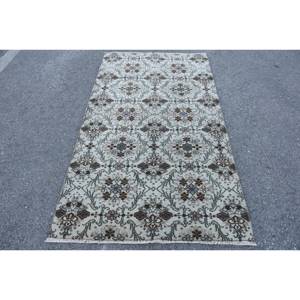 พรมขนสัตว์6.5ft สีเบจสีน้ำตาลคลาสสิกขนาด3.7 x แบบตุรกีดีไซน์แบบเย็บปะติดสำหรับทางเข้าห้องนั่งเล่นหรือห้องนอน - Product Image 1