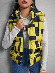 OEM personalizado al aire libre sin mangas chaquetas de color sólido acolchado chaleco acolchado para las mujeres a precios al por mayor - Product Image 5