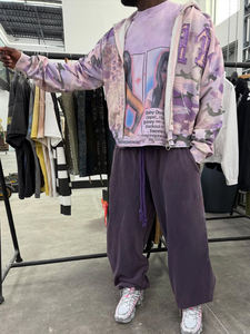 Custom Men's 100% Cotton <b>Vintage</b> Acid Washed Fleece <b>Zip</b> <b>up</b> Hoodies High Quality Oversized French Terry Streetwear <b>Zip</b> <b>up</b> <b>Hoodie</b> - Product Image 4