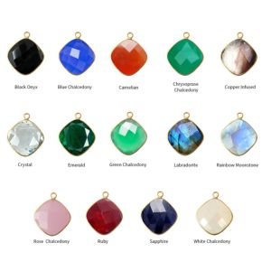 จี้พลอยคาร์เนเลียนตัดเป็นรูปหมอนอิงทองคำ15x15มม. สำหรับการทำเครื่องประดับอัญมณีแฮนด์เมด - Product Image 6