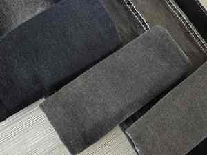 2963 75% Cotton 23% Polyester 2% spandex pha trộn cao căng đen mặt đen trở lại denim vải bán hàng cho bán buôn - Product Image 6