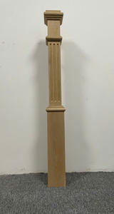 Poteau de main courante en bois massif de chêne blanc, style simple avec capuchons, pièces d'escalier écologiques pour rampes d'escalier EFS - Product Image 2
