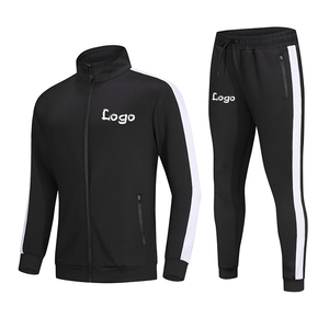 Sweat-shirt de sport unisexe à rayures latérales de haute qualité avec logo personnalisé Ensemble de jogging 2 pièces Patchwork Survêtement d'entraînement pour hommes - Product Image 3