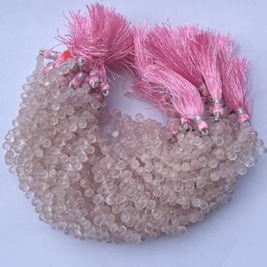4mm 6mm 8mm Pierre de Quartz Rose Naturel à Facettes Gouttes Briolette Perles pour la Fabrication de Bijoux Collier Bracelet Semi Précieux DIY - Product Image 1