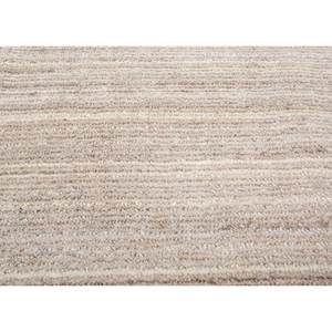 พรมขนสัตว์ทำมือสีเบจและสีน้ำตาลลายเส้น ขนาดใหญ่ 9x12 ฟุต รูปทรงสี่เหลี่ยมผืนผ้า สำหรับตกแต่งบ้าน โถงทางเดิน ห้องนั่งเล่น-Hwl-201 - Product Image 3