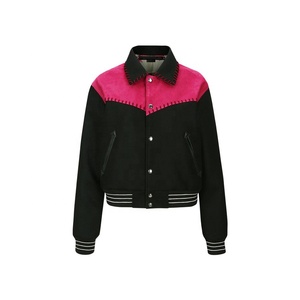 Veste bomber universitaire à manches longues de haute qualité pour femmes, nouveau style, patchwork extérieur pour l'automne et l'hiver, tenues chics - Product Image 1