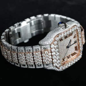 Reloj de Diamantes Moissanite de Primera Calidad, Resistente al Agua, para Toda Ocasión, Elegante, Analógico, de Acero Inoxidable, Totalmente Personalizable - Product Image 2